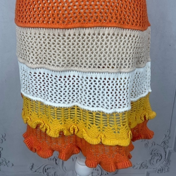 Luna Lettuce Trim Strapless Swimsuit Coverup Tube Mini Dress - Picture 8 of 8